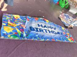 Happy Birthday Jumping Castle with External Dry Slide