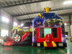 3d Monster Truck Jumping Castle with External DRY Slide