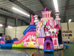 3D Princess Castle Jumping Castle with External Waterslide