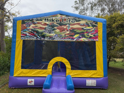 Dirt Bike Jumping Castle with Waterslide