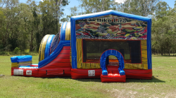 Dirt Bike Jumping Castle with Waterslide