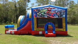 The Avengers Jumping Castle with External Dry Slide